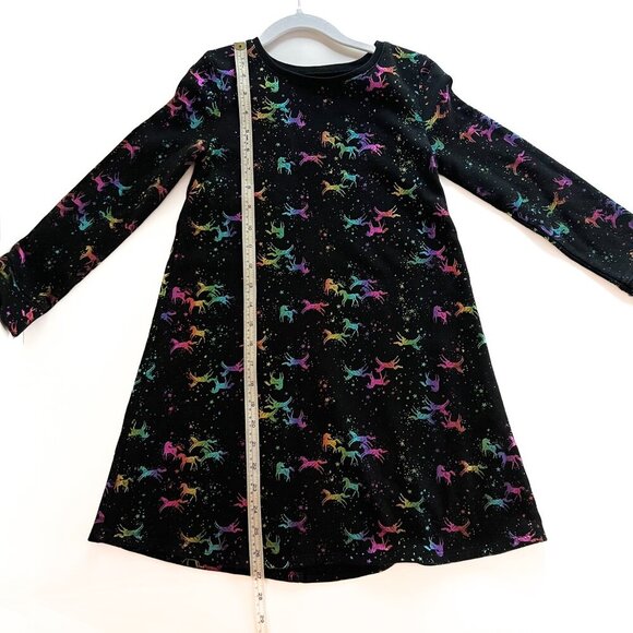 Jumping Beans All-Day-Play Shimmery Rainbow Unicorns Knit Dress Size 7 - Picture 6 of 8